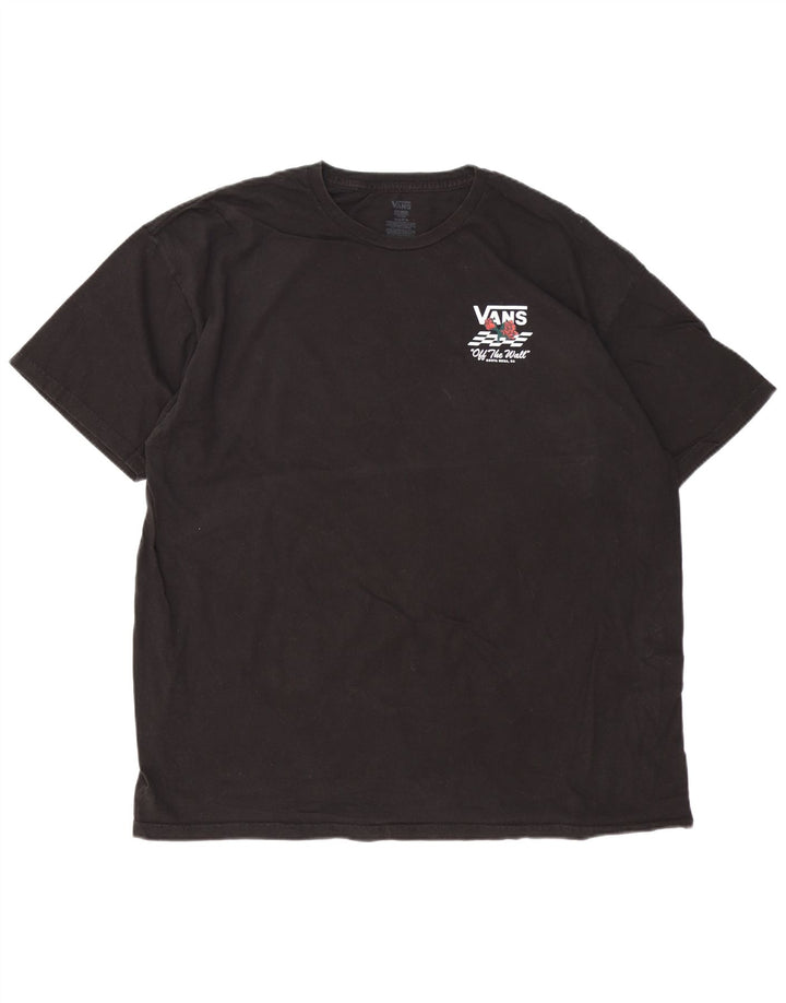 VANS Herren Grafik T-Shirt Top 2XL Schwarz Baumwolle
