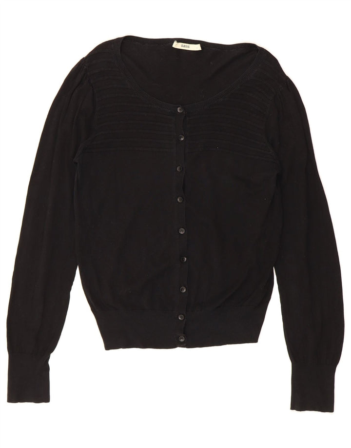 OASIS Womens Cardigan Sweater UK 14 Large Black Cotton Vintage Oasis and Second-Hand Oasis from Messina Hembry 