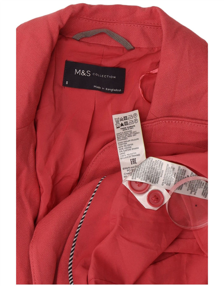 Marks & Spencer Damen-Blazer mit 1 Knopf, Gr. 8, Rosa, Polyester