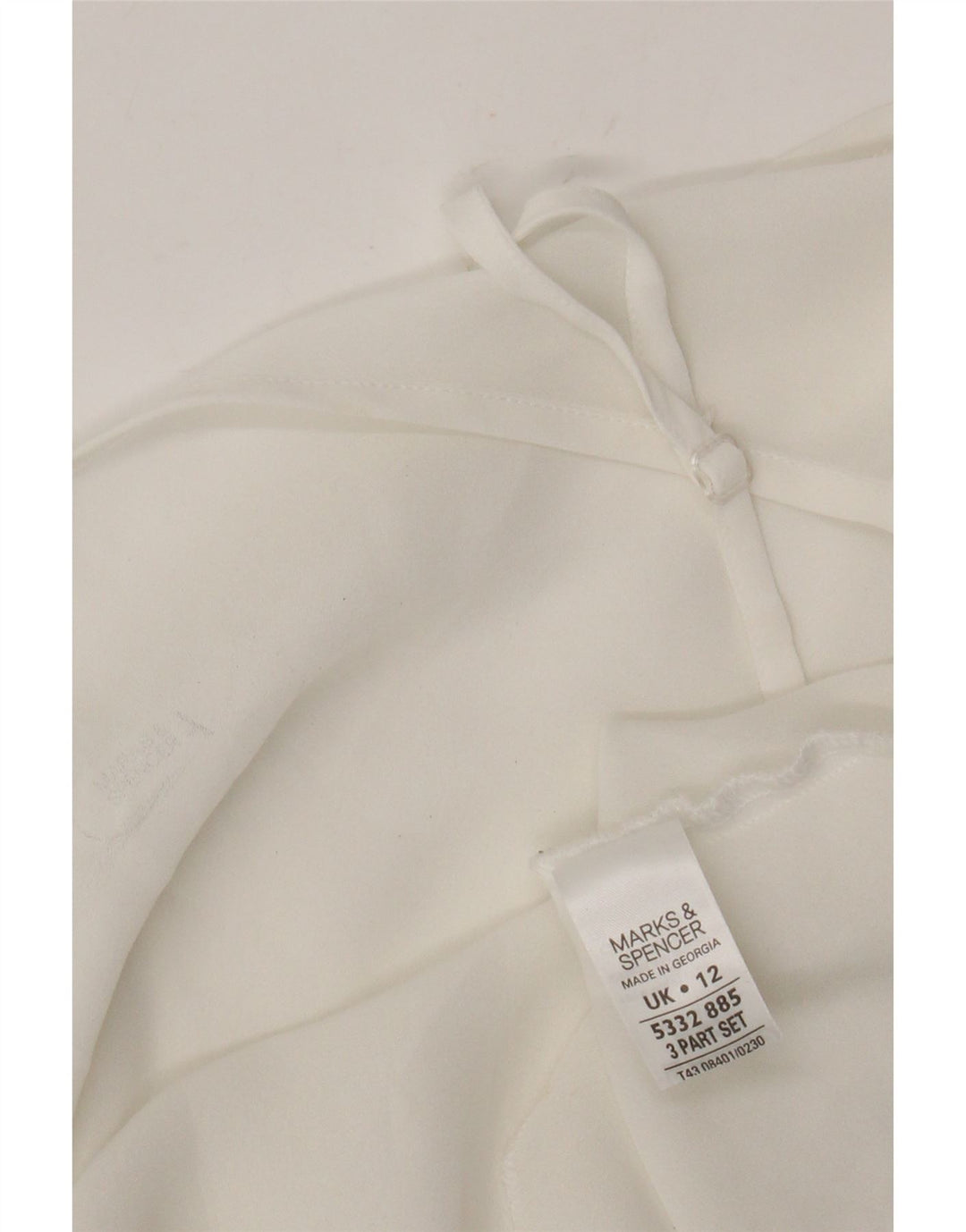 Marks & Spencer Damen Durchsichtiges Cami-Top UK 12 Mittelweißes Polyester