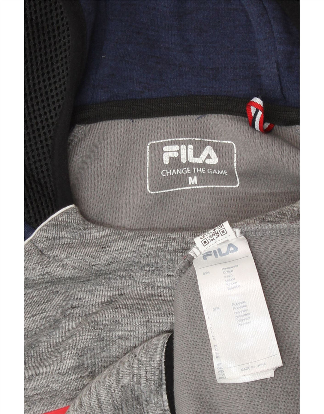 Fila Herren-Kapuzenpullover mit grafischem Print, mittelgraue Colourblock-Baumwolle