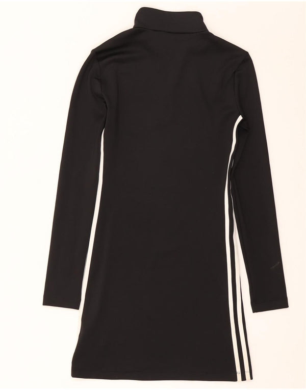 Adidas Damen Langarm-T-Shirt-Kleid mit Reißverschluss, Größe S, Größe S, Schwarz, Polyester