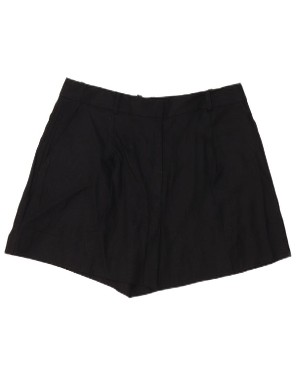 Zara Damen Chino-Shorts, groß, W32, schwarzes Leinen