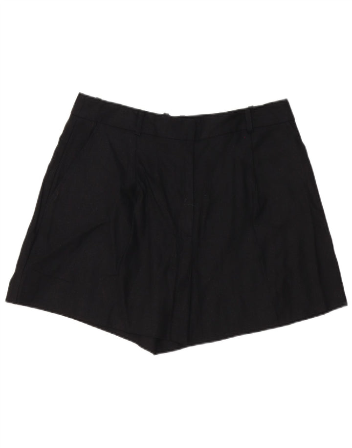Zara Damen Chino-Shorts, groß, W32, schwarzes Leinen