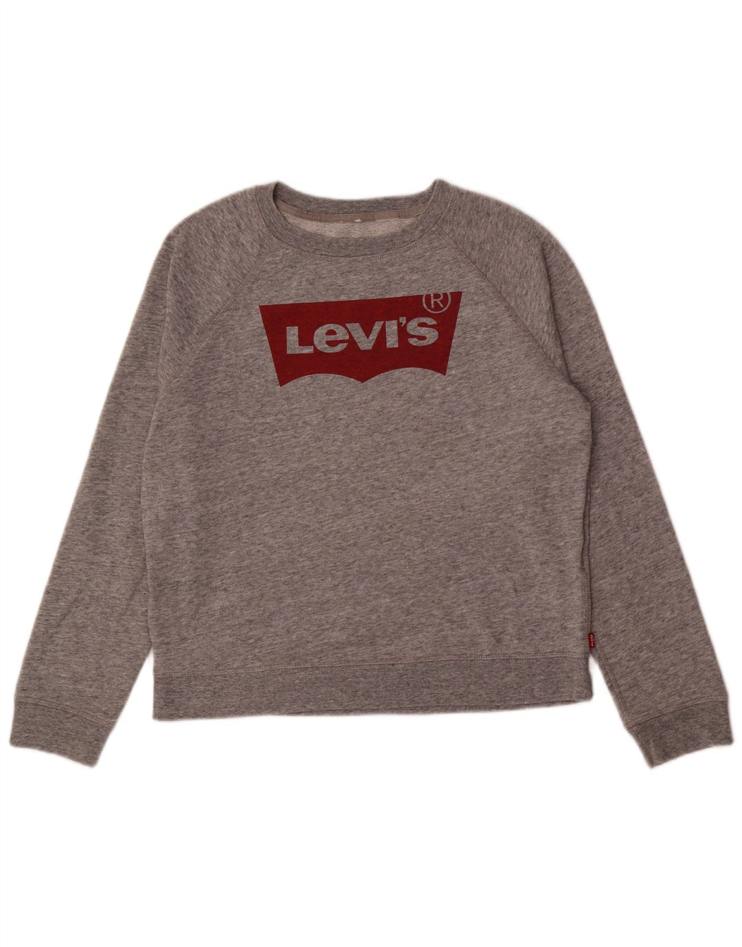 Levi's Damen Grafik-Sweatshirt-Pullover UK 14 Mittelgrau meliert