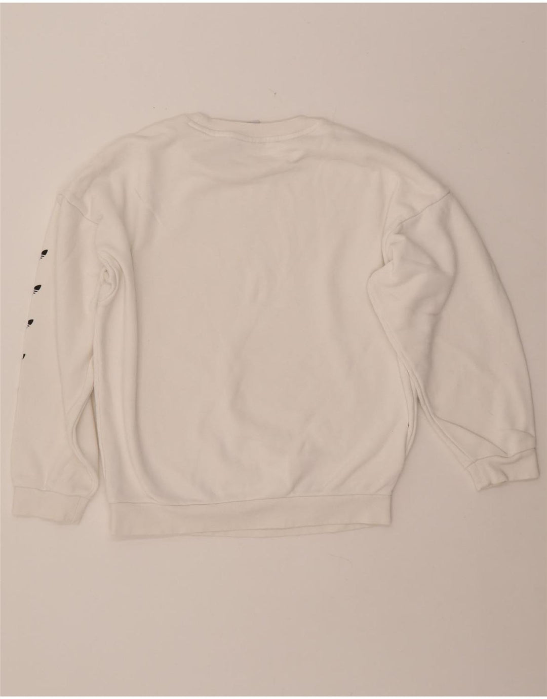 ADIDAS Damen-Sweatshirt in Übergröße mit Grafik, UK 8, Größe S, weiße Baumwolle