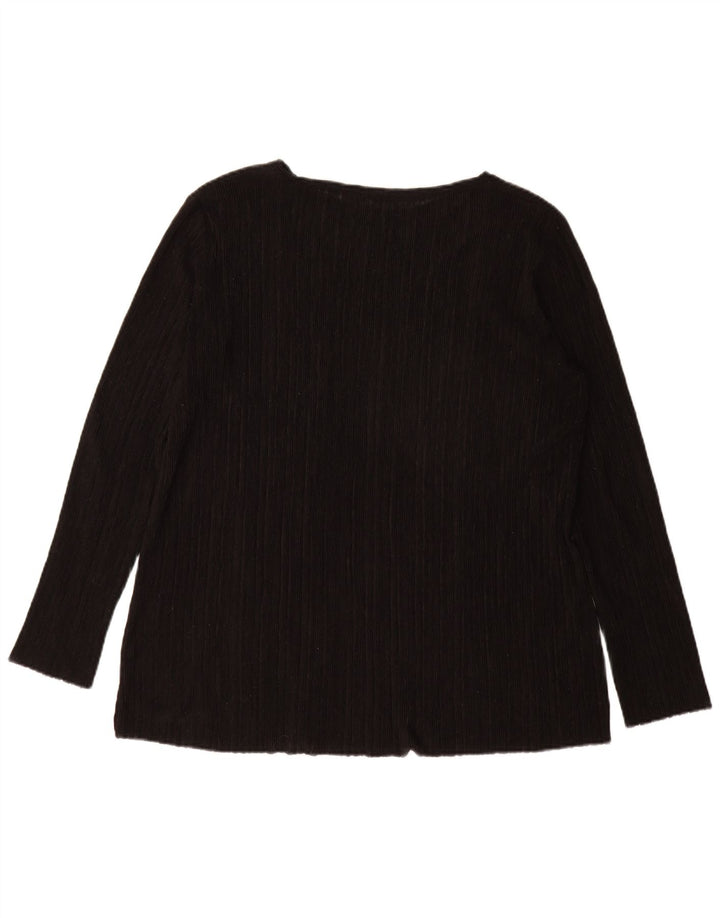 Zara Damen-Pullover, übergroß, U-Boot-Ausschnitt, Gr. 14, mittelschwarz