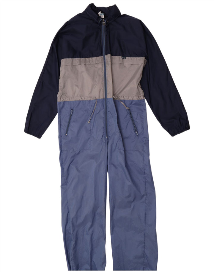 Rodeo Herren-Overall mit Kapuze, Arbeitskleidung, mittelblaues Colourblock-Nylon