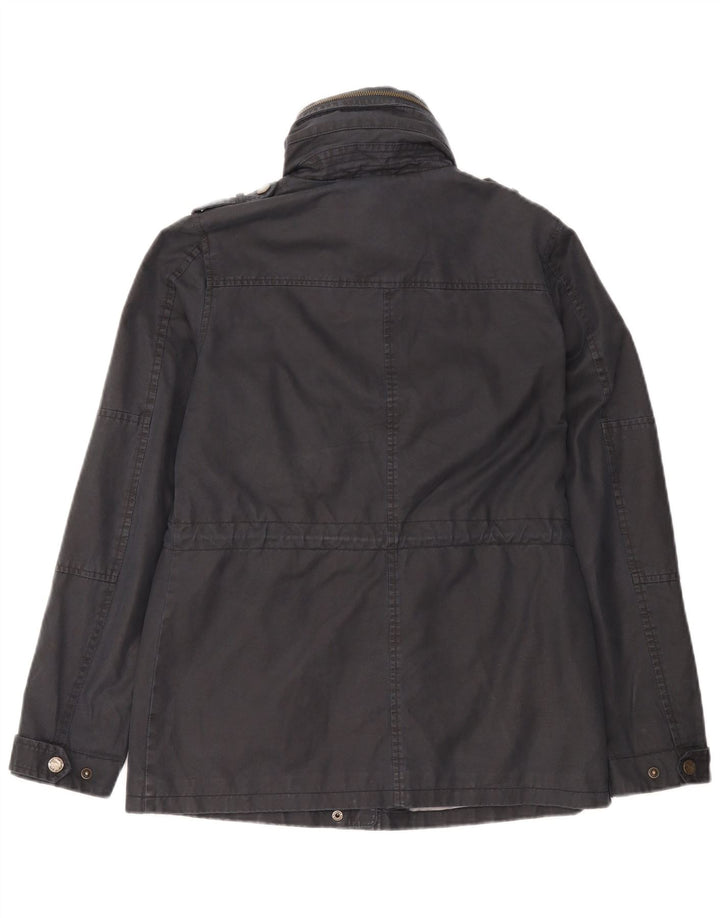 Fat Face Damen-Militärjacke mit Kapuze, Größe S, Grau, Baumwolle