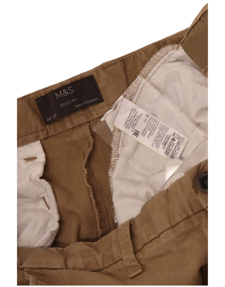 Marks & Spencer Herren-Chinohose, normal, B34, L29, Braun, Baumwolle