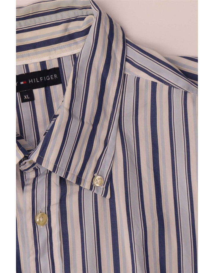 Tommy Hilfiger Herrenhemd XL blau gestreift aus Baumwolle