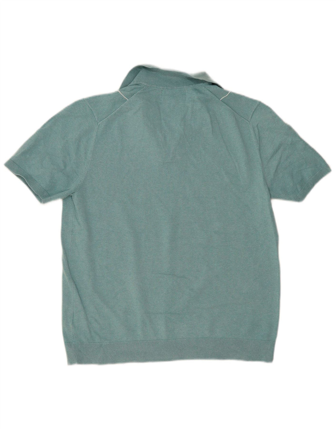 Marks & Spencer Herren Kurzarm-Poloshirt Mittel Türkis gestreift
