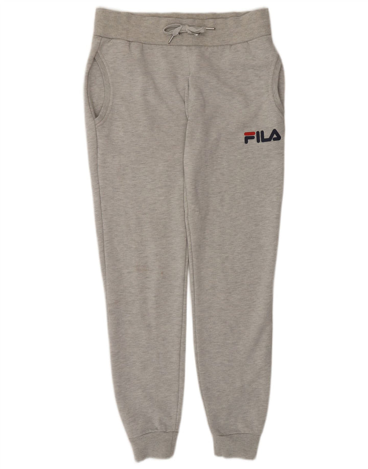 Fila Herren-Trainingsanzughose mit grafischem Muster, Größe S, grau geflecktes Polyester