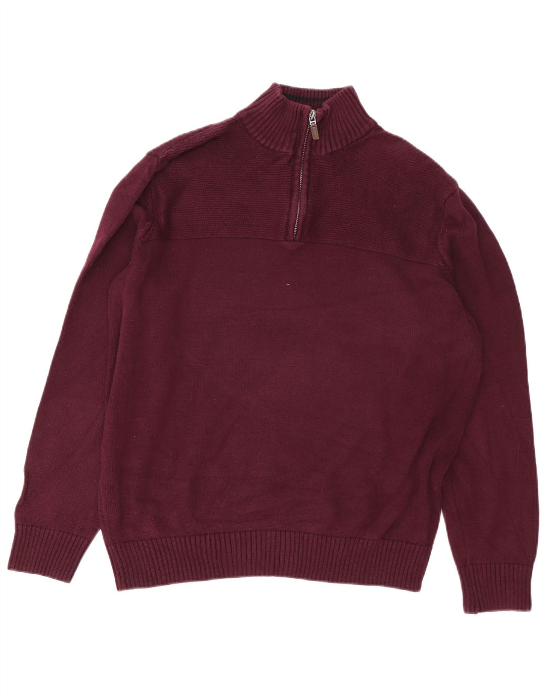 DOCKERS Herren-Pullover mit Reißverschluss am Hals, Größe L, Burgunderrot