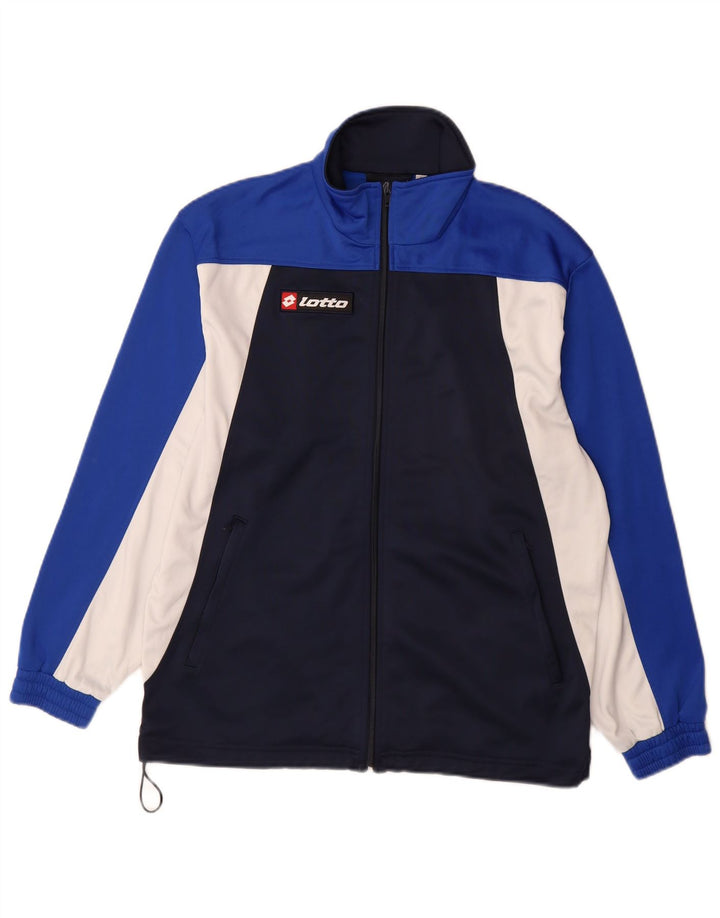 Lotto Herren-Trainingsanzug-Oberteil, Jacke, groß, marineblau, Farbblock-Polyester