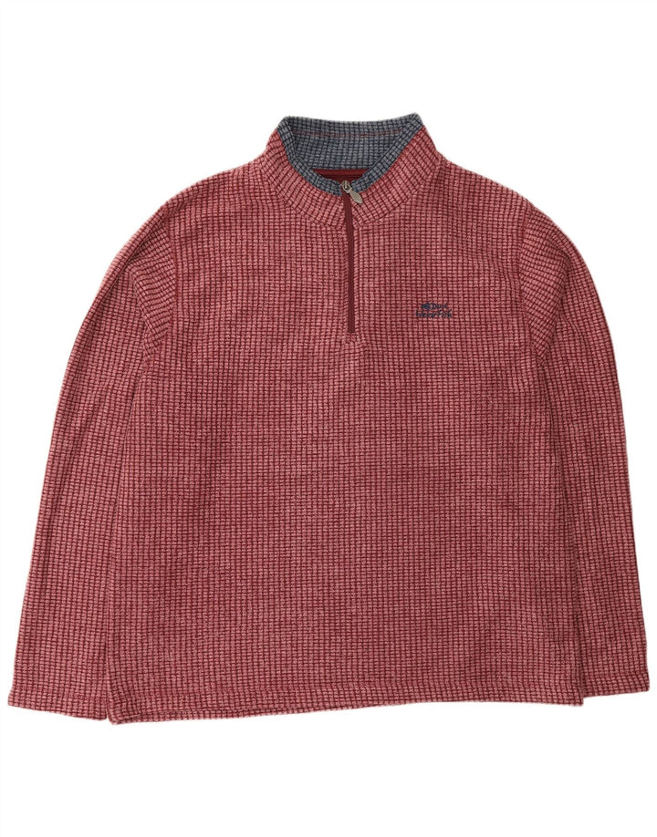 Weird Fish Herren-Fleecepullover mit Reißverschluss am Hals, 2XL, rosa, Polyester