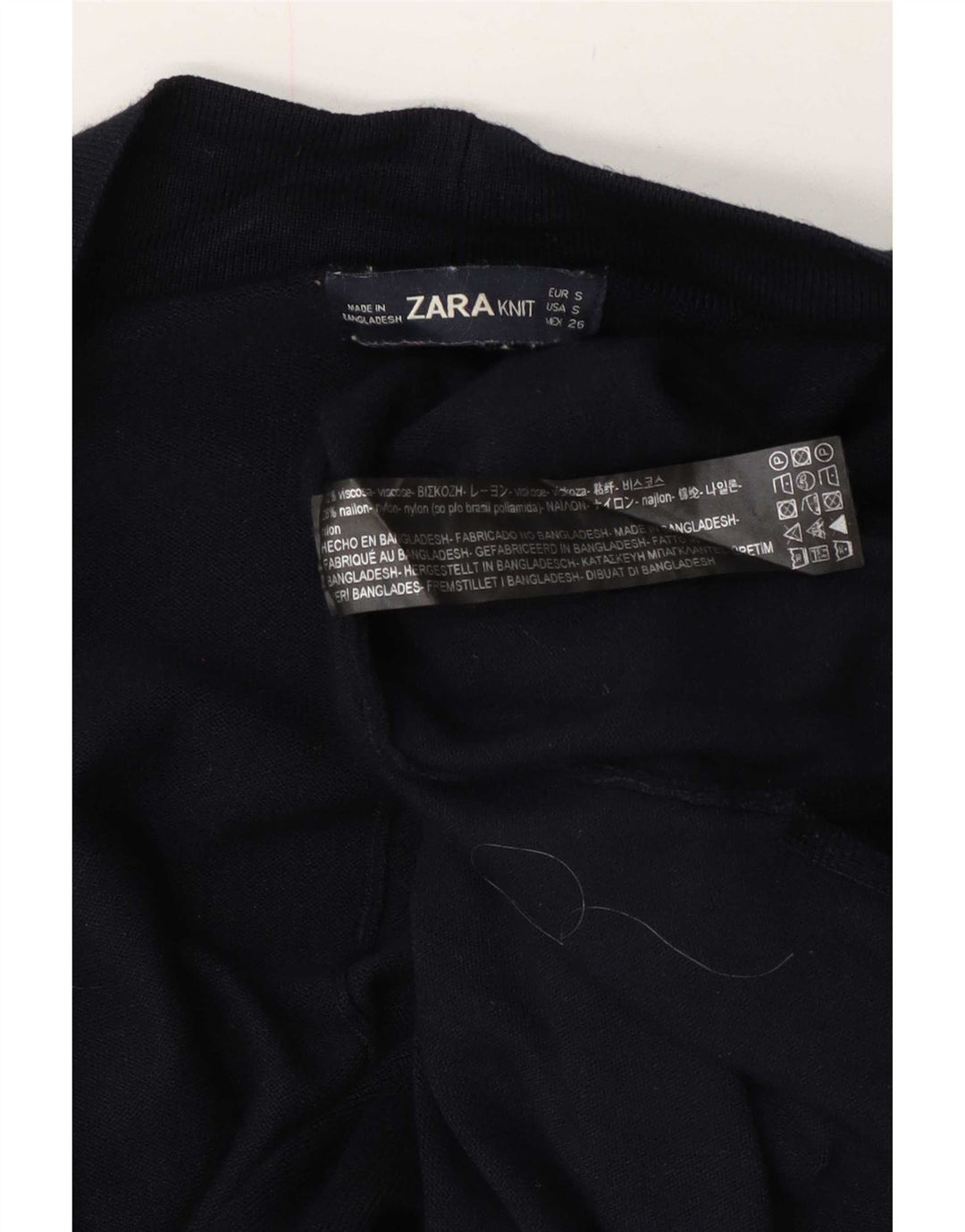 Zara Damen-Strickjacke, übergroß, lang geschnitten, offen, Gr. 10, Marineblau