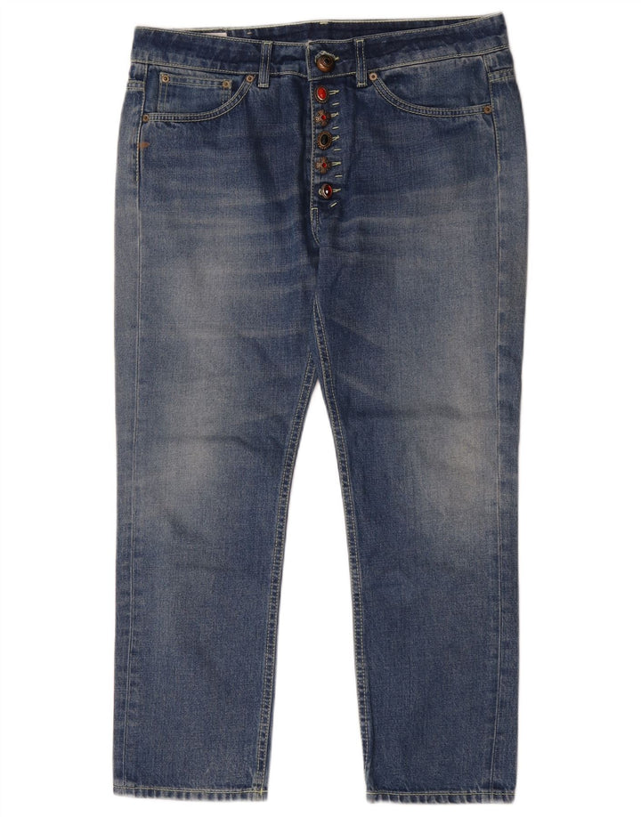 Dondup Damen Capri-Jeans W28 L26 Blaue Baumwolle