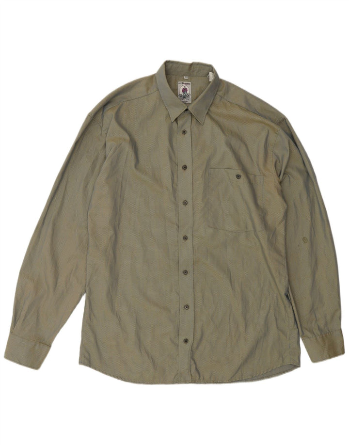 CLUB D'AMINGO Herrenhemd Größe 39/40 Mittelgrün gefleckt