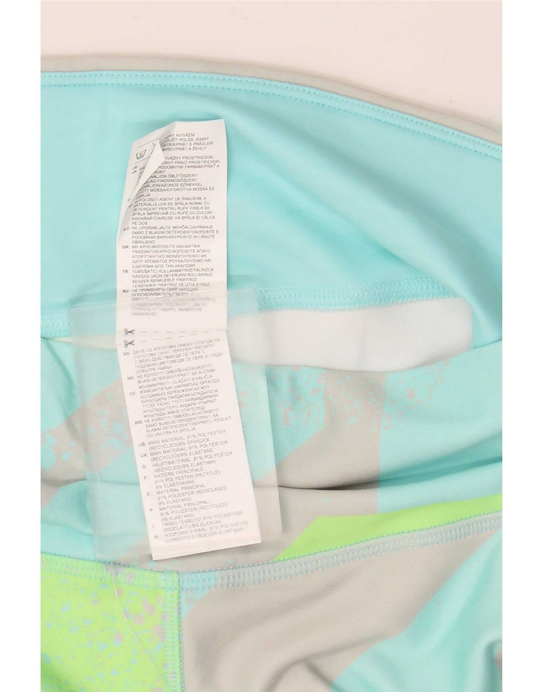 Reebok Damen Capri-Leggings UK 12/14 Mitteltürkises geometrisches Polyester