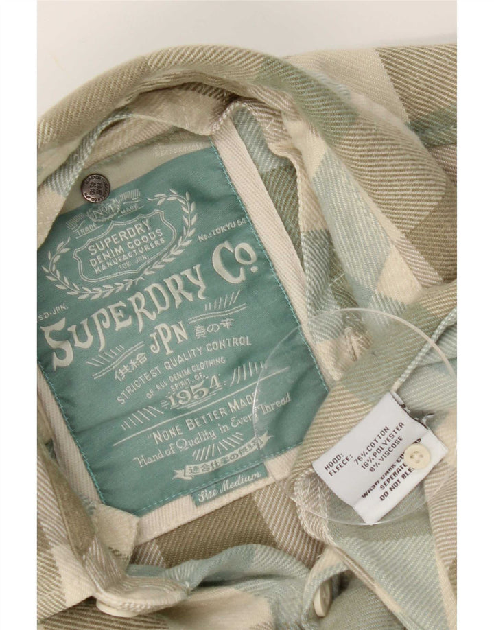 Superdry Herren-Flanellhemd aus mittelgrüner Gingham-Baumwolle