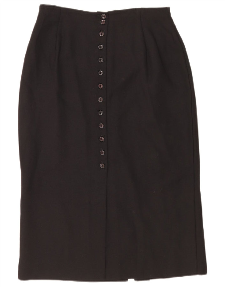 Marks & Spencer Damen Bleistiftrock UK 14 Medium W28 Schwarz Polyester