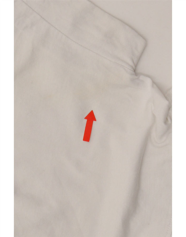 Zara Damen-Blusenoberteil mit Rüschen vorne, UK 10, Größe S, weiße Baumwolle