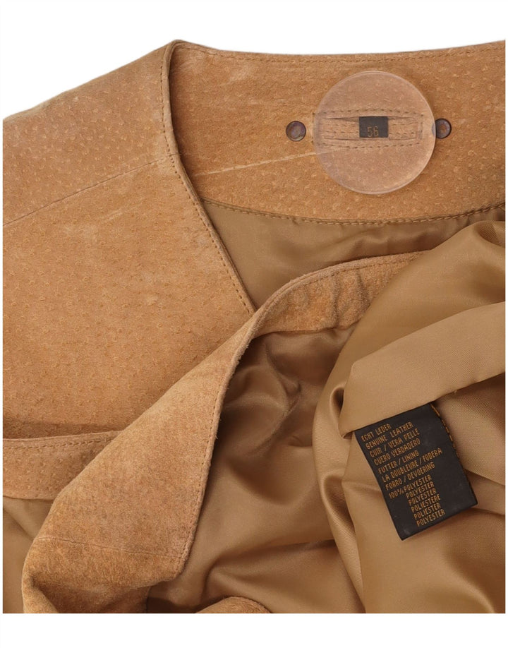 VINTAGE Herren Wildlederweste IT 56 3XL Beige Leder