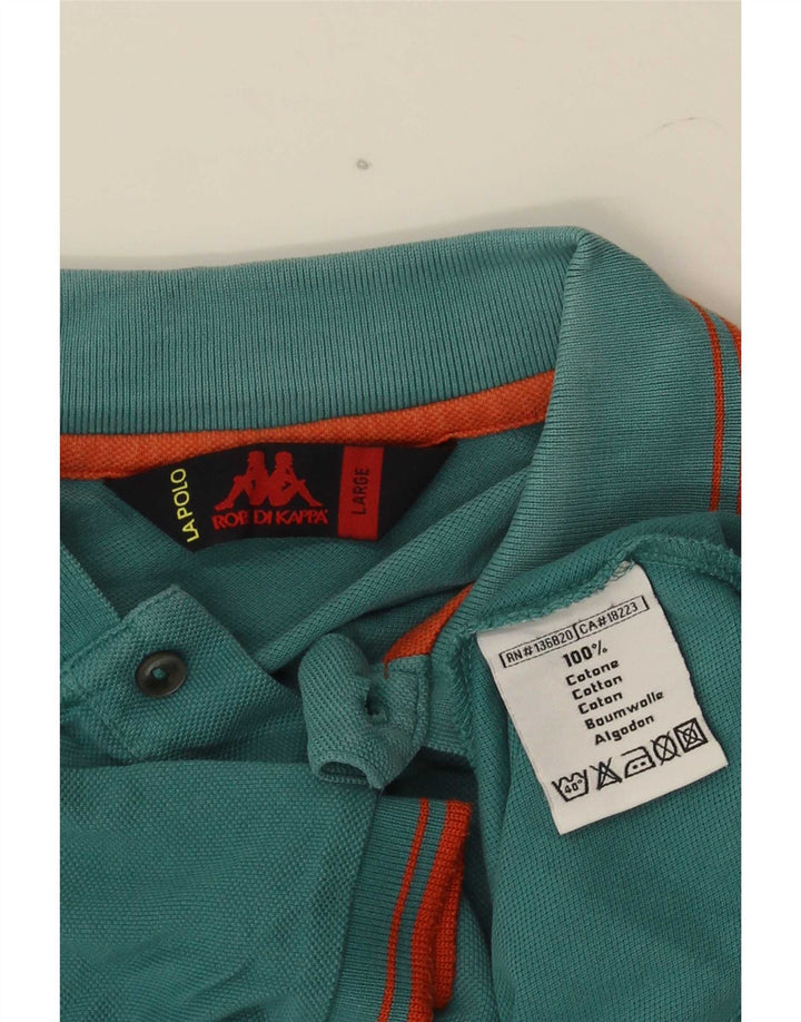 Kappa Herren-Poloshirt, groß, grün gestreift, Baumwolle