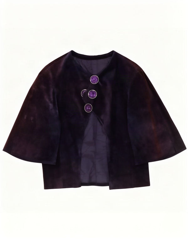 Vintage Womens 3 Button Suede Blazer Jacket UK 14 Medium Purple