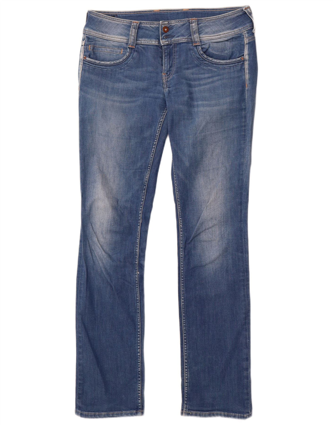 PEPE Jeans Damen Straight Jeans W32 L34 Blaue Baumwolle