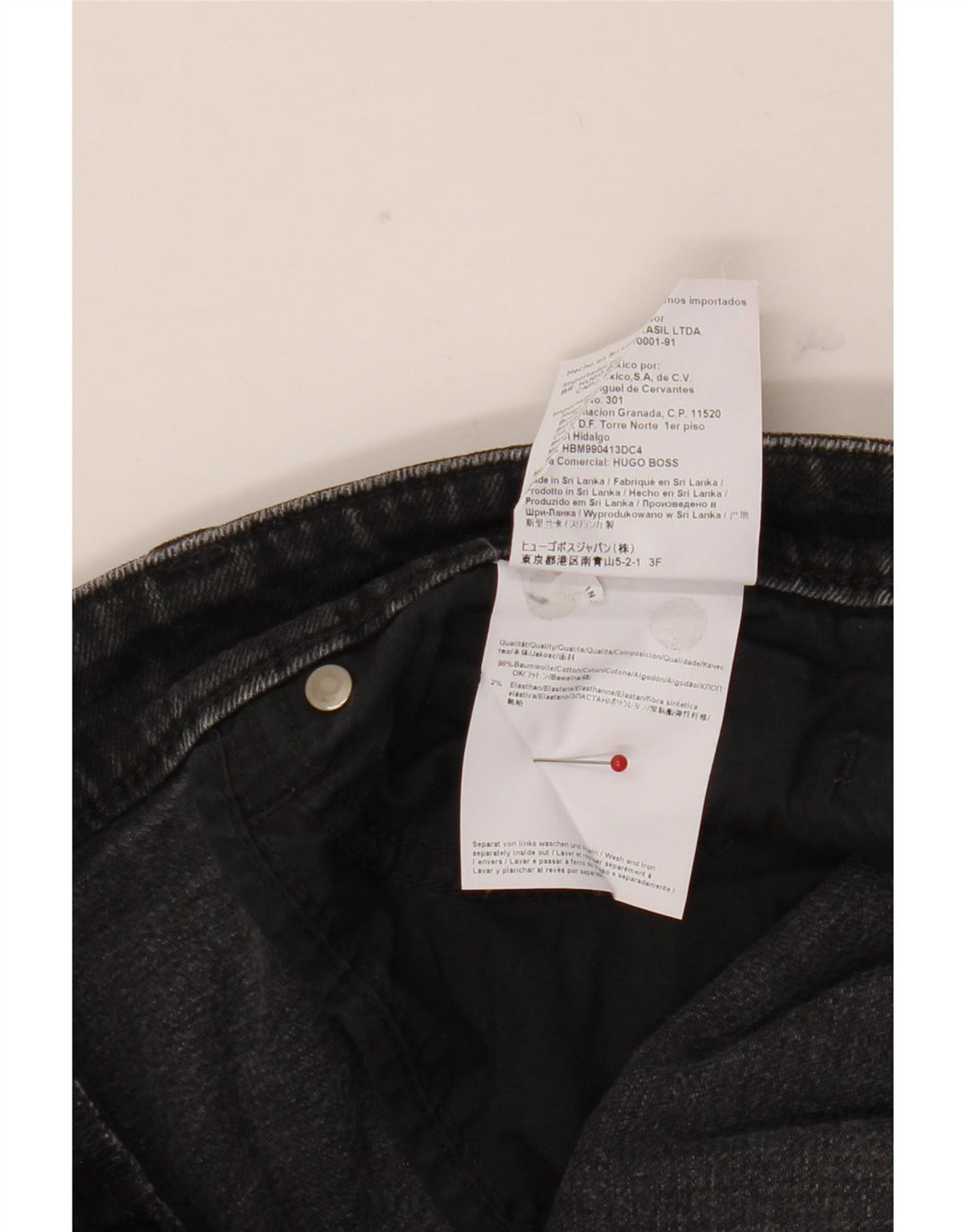 Hugo Boss Mens Straight Jeans W36 L28 Grey Cotton
