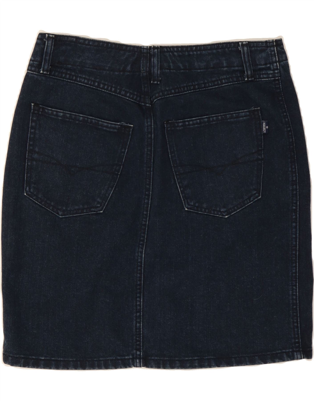VINTAGE Damen Jeansrock IT 40 Small W27 Marineblau
