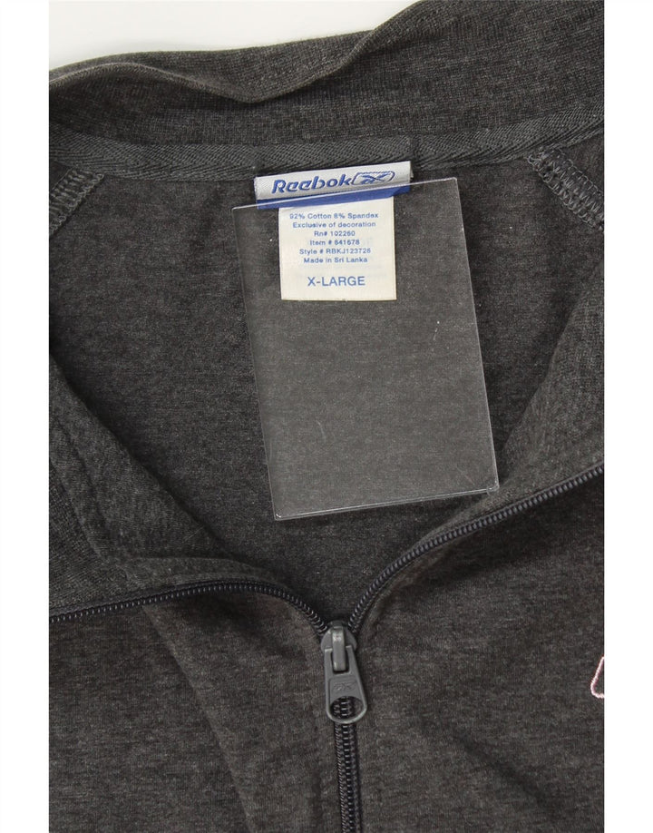 REEBOK Womens Oversized Tracksuit Top Jacket UK 18 XL Grey Cotton Vintage Reebok and Second-Hand Reebok from Messina Hembry 