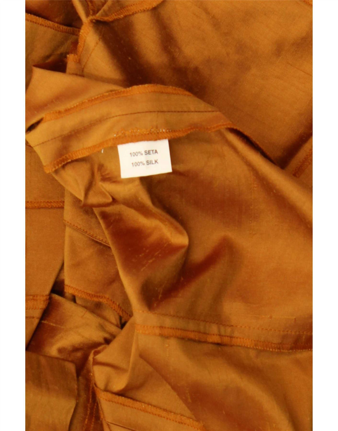 Luisa Spagnoli Damen Kurzarm-Hemdbluse IT 44 Mittelbraune Seide