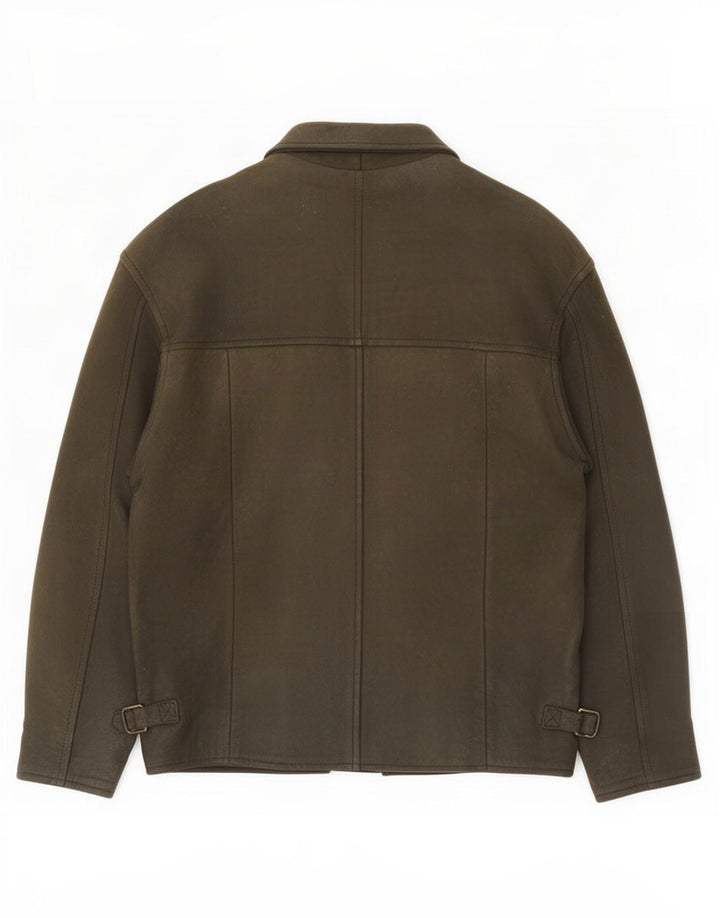 Vintage Herren Lederjacke UK 38 Medium Khaki