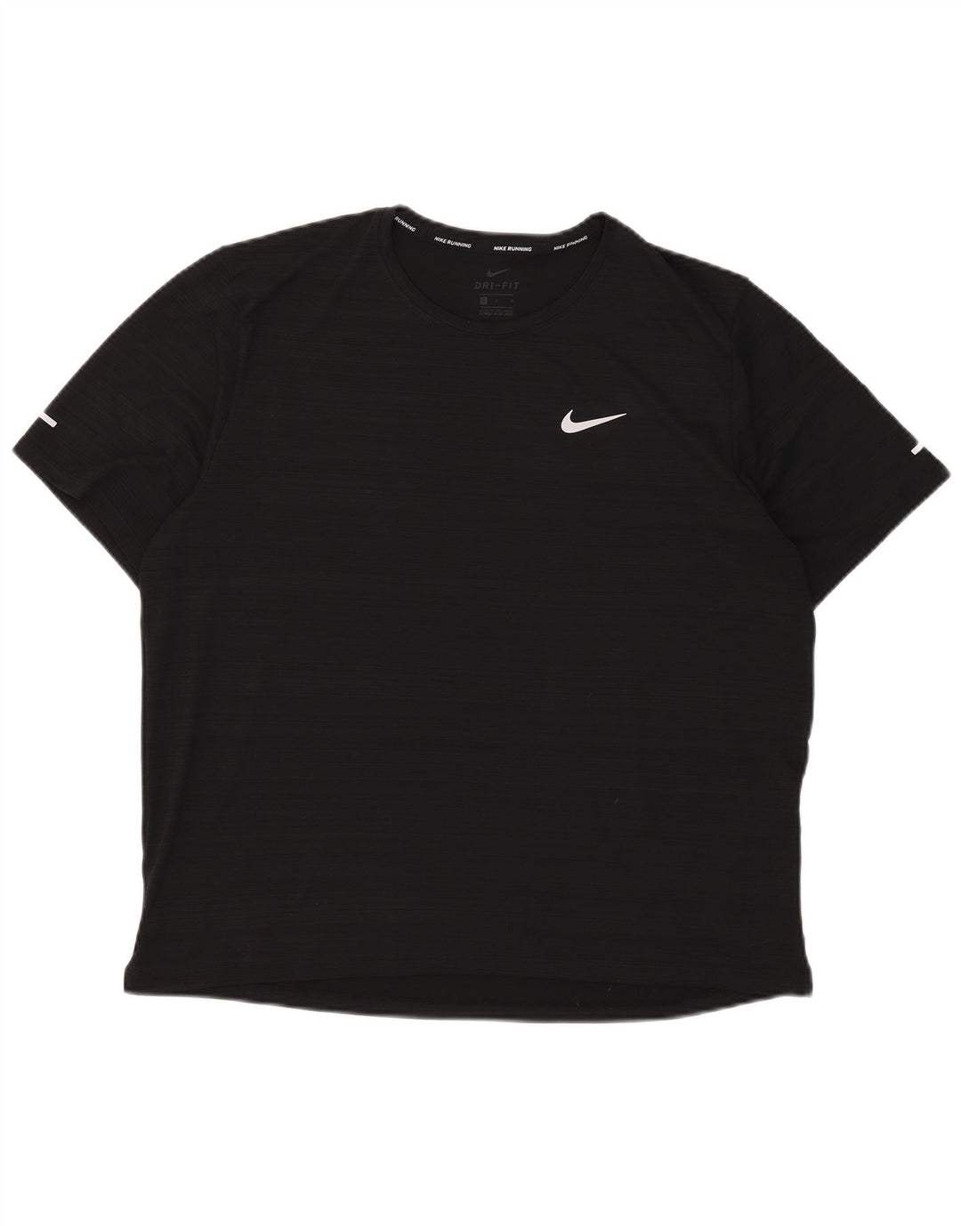 Nike Herren Dri Fit T-Shirt-Oberteil, großes schwarzes Nadelstreifen-Polyester