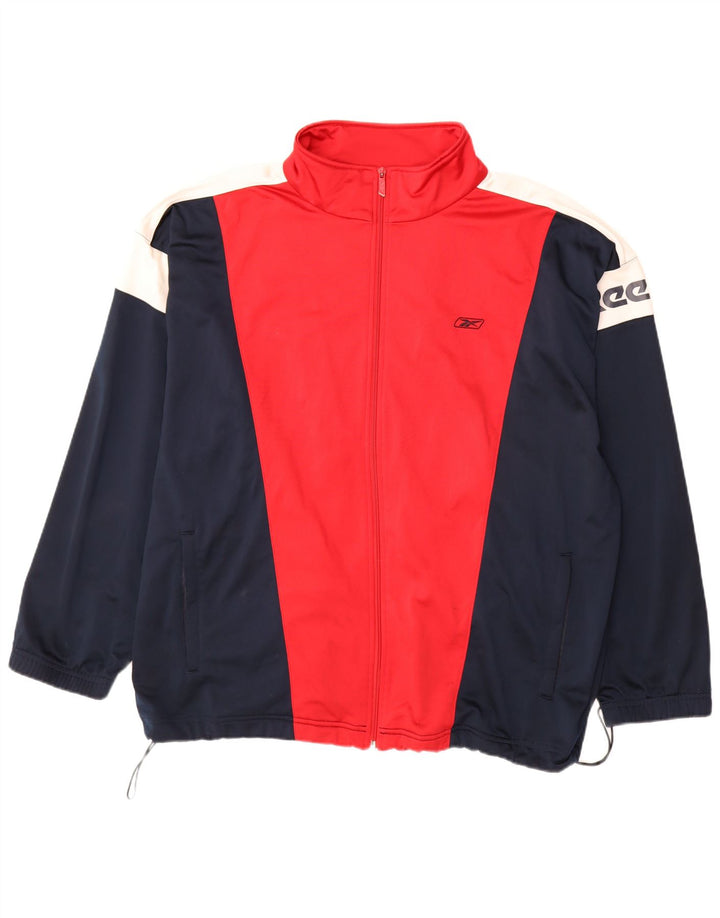 Reebok Herren-Trainingsanzug-Oberteil, Jacke, XL, Rot, Farbblock, Polyester, Sport