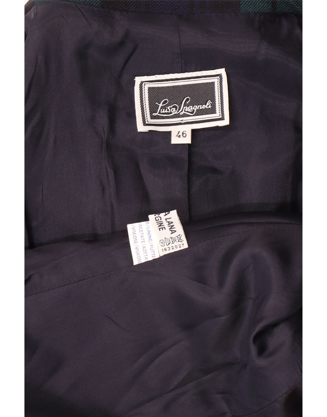 LUISA SPAGNOLI Damen Blazer Jacke IT 46 Large Green Plaid Classic