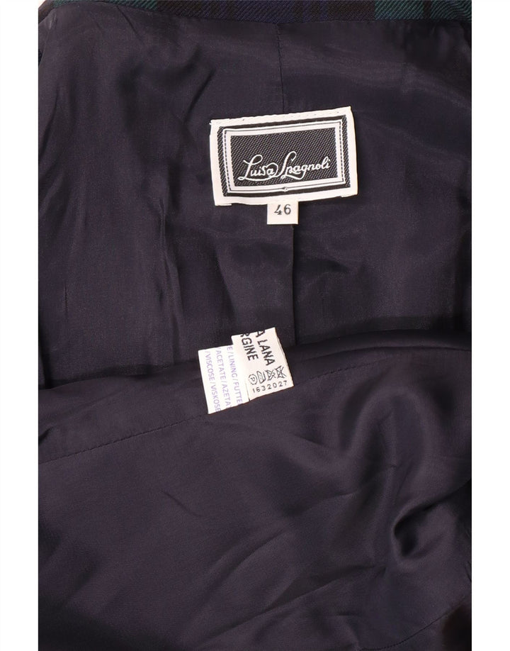 LUISA SPAGNOLI Damen Blazer Jacke IT 46 Large Green Plaid Classic