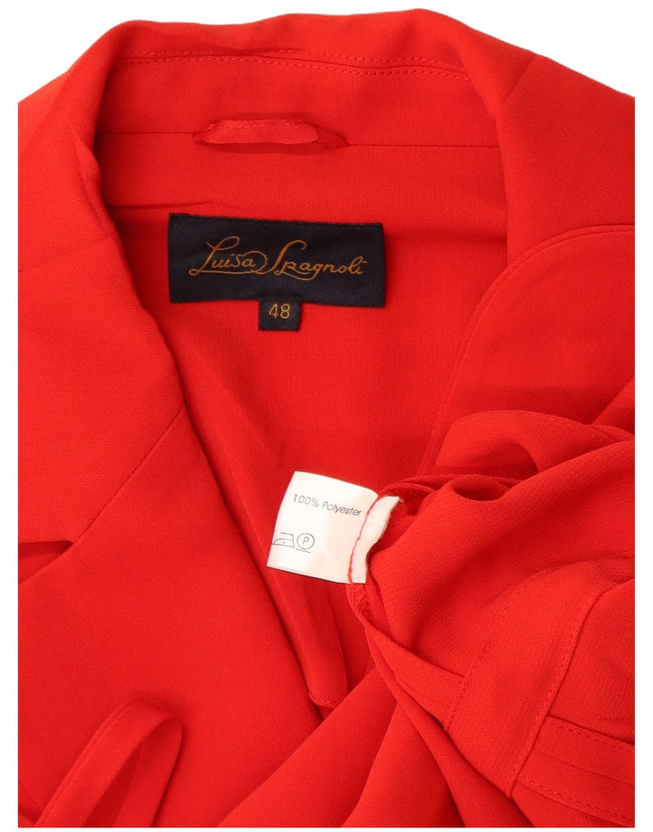 Luisa Spagnoli Damen 1-Knopf-Blazerjacke IT 48 XL Rot Polyester