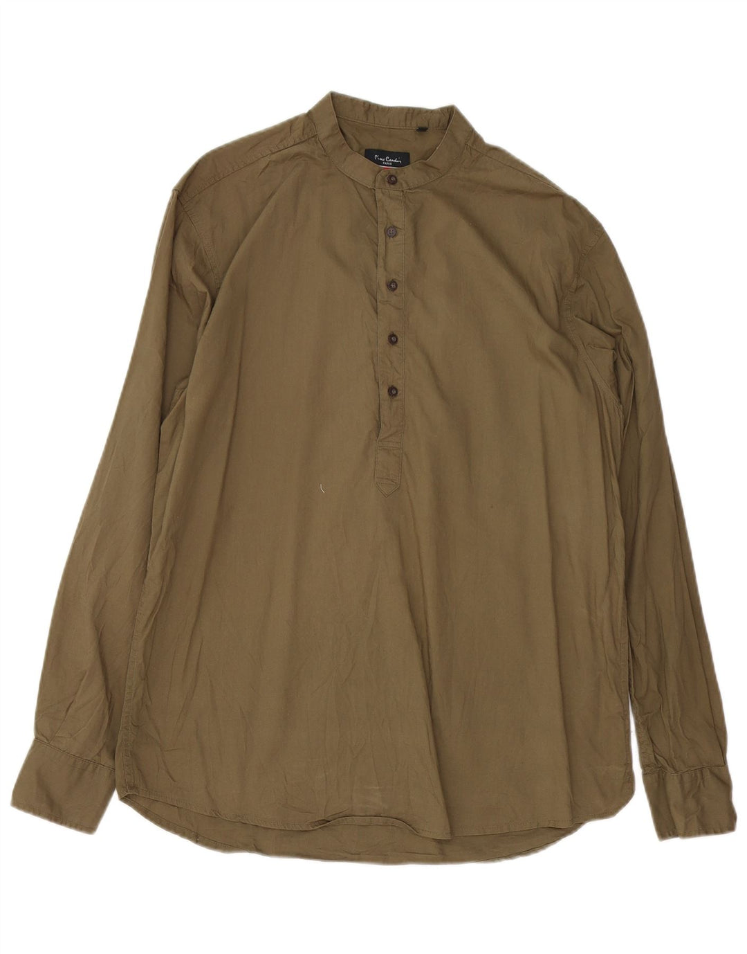Pierre Cardin Herren-Pulloverhemd mit normaler Passform, große Khaki-Baumwolle