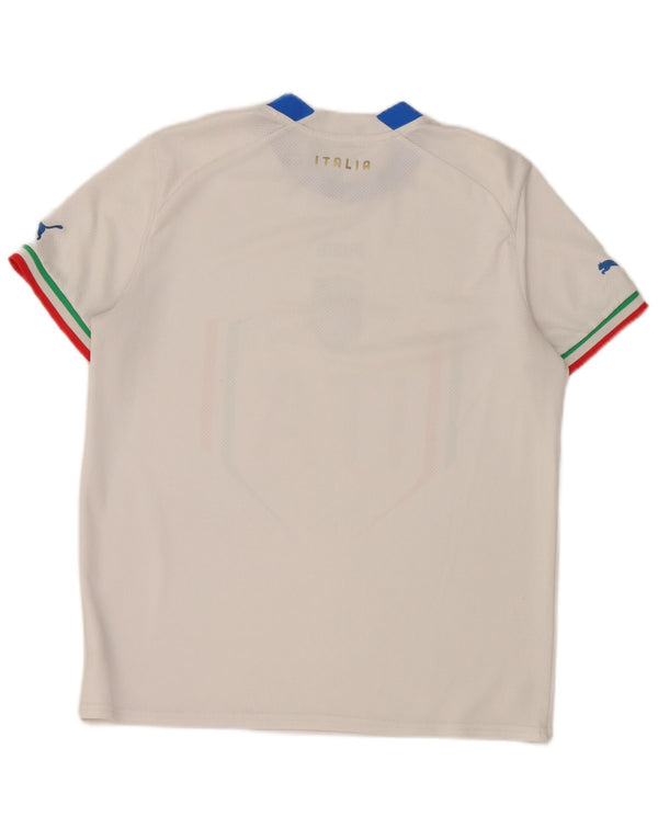 Puma Italia Grafik-T-Shirt für Jungen, 15–16 Jahre, weißes Farbblockdesign