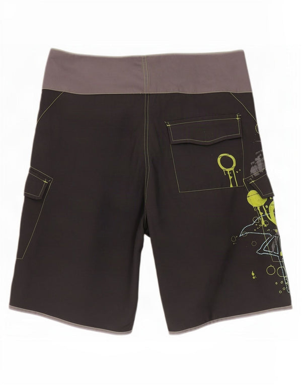 Adidas Herren-Badeshorts mit Grafik, mittelgraues Farbblock-Polyester