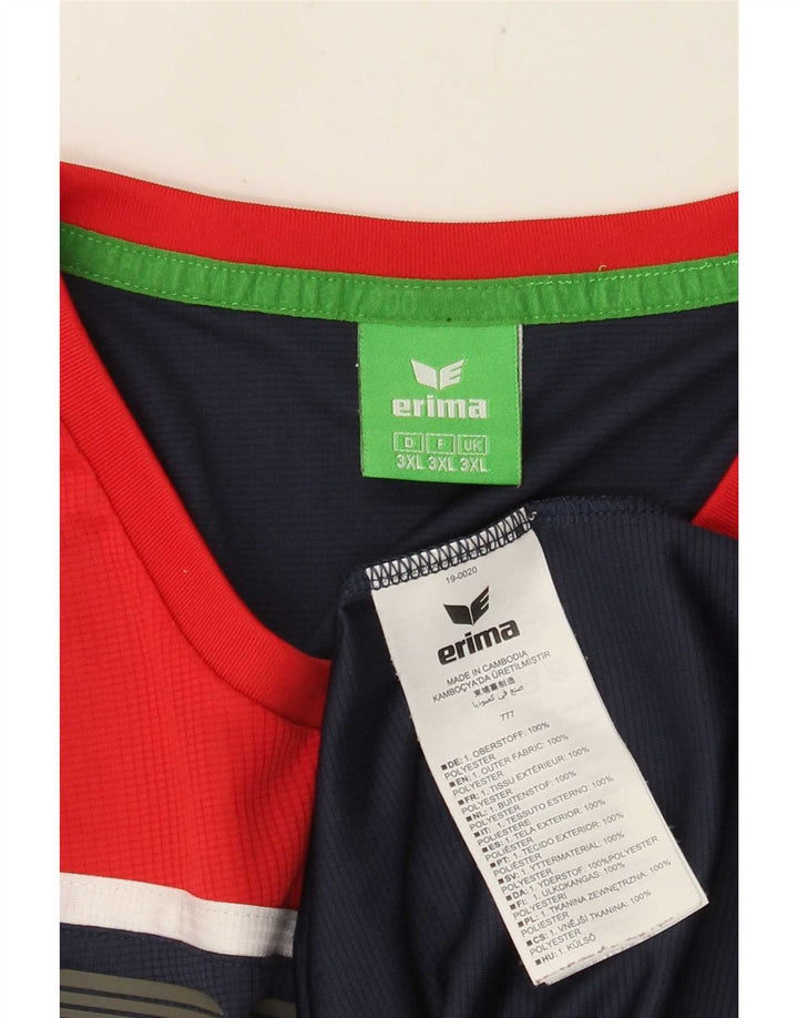Erima Herren-Grafikoberteil, langärmelig, 3XL, Marineblau, Farbblock-Polyester