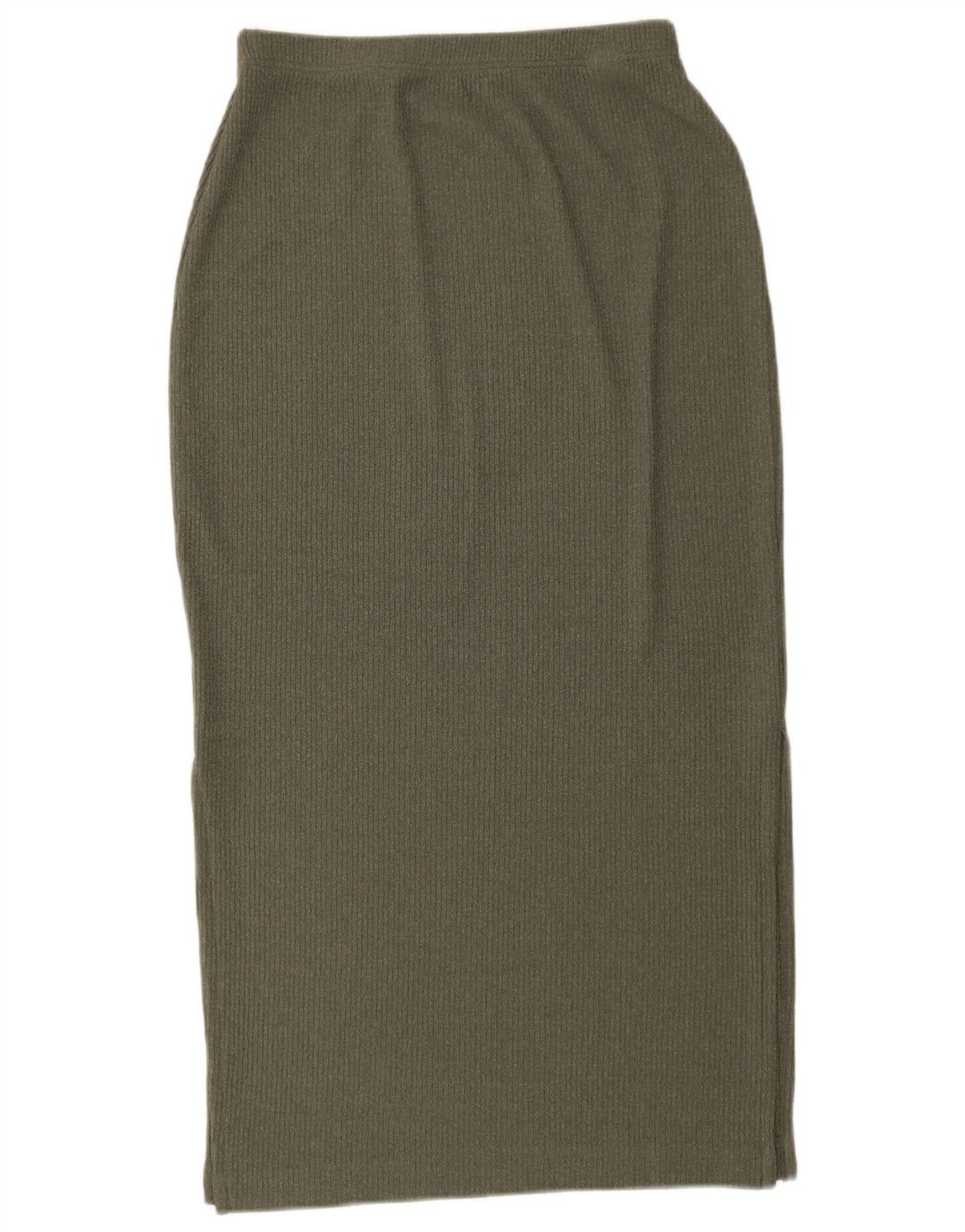 Marks & Spencer Damen Strick-Midirock UK 12 Medium W28 Khaki Polyester
