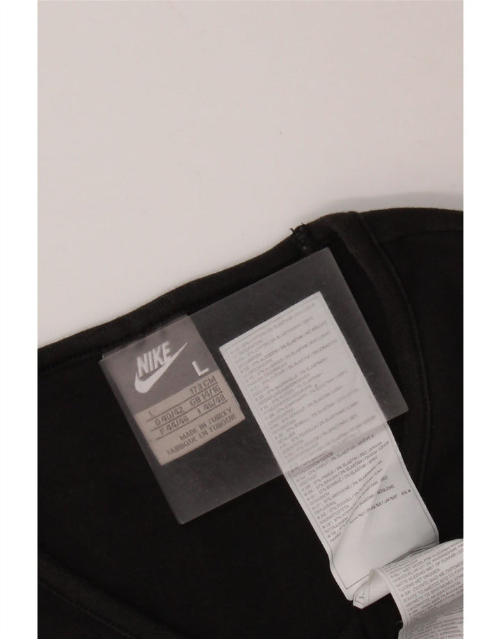 NIKE Damen T-Shirt Top UK 14/16 Large Schwarz Baumwolle