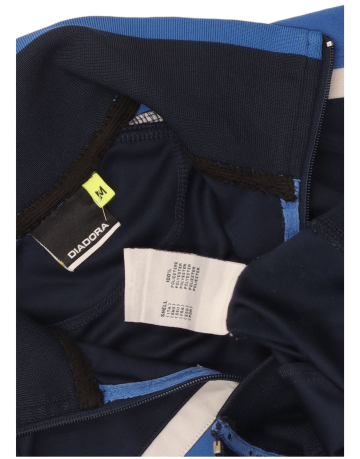 Diadora Damen-Trainingsanzug-Top-Jacke, UK 14, mittleres Marineblau, Farbblock