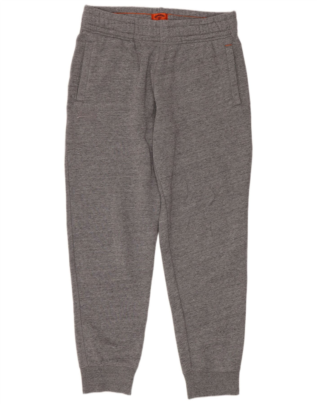 Superdry Herren-Trainingshose, Jogginghose aus mittelgrau gefleckter Baumwolle