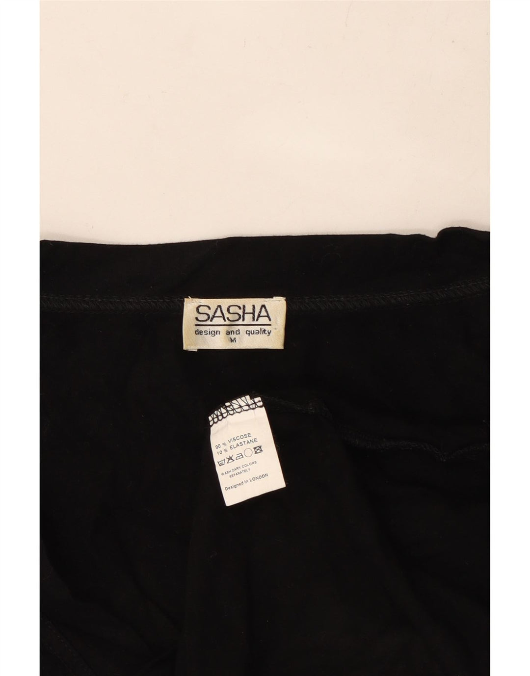 SASHA Damen Crop Bluse Top UK 12 Mittelschwarze Viskose